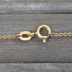 Goldkette als Ankerkette flach in Gelbgold 585 / 14K, 36 cm lang, 1,2 mm breit, Gewicht ca. 1.4 g.
