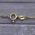 Goldkette als Ankerkette diamantiert in Gelbgold 585 / 14K, 40 cm lang, 1,3 mm breit, Gewicht ca. 2.2 g.