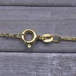 Goldkette als Ankerkette diamantiert in Gelbgold 585 / 14K, 40 cm lang, 1,3 mm breit, Gewicht ca. 2.2 g.