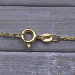 Goldkette als Ankerkette diamantiert in Gelbgold 585 / 14K, 42 cm lang, 1,3 mm breit, Gewicht ca. 2.3 g.