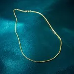 Goldkette als Ankerkette diamantiert in Gelbgold 333 / 8K, 36 cm lang, 1,7 mm breit, Gewicht ca. 2.9 g.