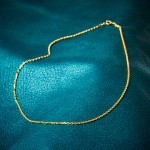 Goldkette als Ankerkette diamantiert in Gelbgold 585 / 14K, 55 cm lang, 1,9 mm breit, Gewicht ca. 7.5 g.