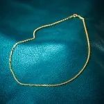 Goldkette als Ankerkette diamantiert in Gelbgold 585 / 14K, 60 cm lang, 1,9 mm breit, Gewicht ca. 8.2 g.