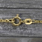 Goldkette als Ankerkette diamantiert in Gelbgold 585 / 14K, 80 cm lang, 1,9 mm breit, Gewicht ca. 10.3 g.