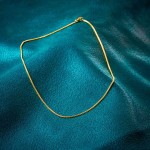 Goldkette als Venezianerkette rund geschlagen in Gelbgold 585 / 14K, 45 cm lang, 1,5 mm breit, Gewicht ca. 6.3 g.