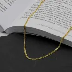 Goldkette als Panzerkette flach 0.8 Höhe in Gelbgold 585 / 14K, 50 cm lang, 2,4 mm breit, Gewicht ca. 7.9 g.