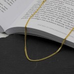 Goldkette als Panzerkette flach 0.8 Höhe in Gelbgold 585 / 14K, 70 cm lang, 2,4 mm breit, Gewicht ca. 10.9 g.