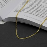 Goldkette als Panzerkette flach 0.8 Höhe in Gelbgold 585 / 14K, 65 cm lang, 2,4 mm breit, Gewicht ca. 10.2 g.