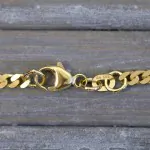 Goldkette als Panzerkette flach in Gelbgold 585 / 14K, 60 cm lang, 2,7 mm breit, Gewicht ca. 11.6 g.