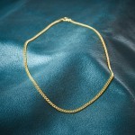 Goldkette als Panzerkette flach in Gelbgold 585 / 14K, 50 cm lang, 3,4 mm breit, Gewicht ca. 14.7 g.