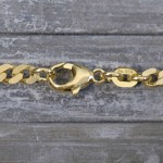 Goldkette als Panzerkette flach in Gelbgold 585 / 14K, 70 cm lang, 4,1 mm breit, Gewicht ca. 32 g.