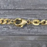Goldkette als Panzerkette flach in Gelbgold 585 / 14K, 85 cm lang, 4,1 mm breit, Gewicht ca. 38.8 g.