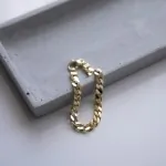 Armband als Panzerkette flach in Gelbgold 585 / 14K, 21 cm lang, 4,1 mm breit, Gewicht ca. 8.9 g.