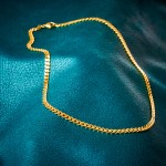 Goldkette als Panzerkette flach in Gelbgold 585 / 14K, 60 cm lang, 4,7 mm breit, Gewicht ca. 31.4 g.