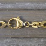 Goldkette als Panzerkette flach in Gelbgold 585 / 14K, 50 cm lang, 4,7 mm breit, Gewicht ca. 28.4 g.