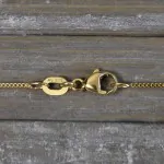Goldkette als Panzerkette flach in Gelbgold 585 / 14K, 42 cm lang, 1,1 mm breit, Gewicht ca. 1.8 g.