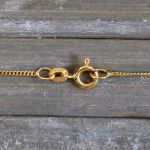 Goldkette als Panzerkette flach in Gelbgold 585 / 14K, 50 cm lang, 1,1 mm breit, Gewicht ca. 1.9 g.