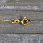 Goldkette als Panzerkette flach in Gelbgold 585 / 14 Karat, 70 cm lang, 1.1 mm breit, Gewicht ca. 2,6 g.