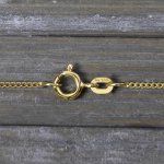 Goldkette als Panzerkette flach in Gelbgold 585 / 14K, 38 cm lang, 1,2 mm breit, Gewicht ca. 2 g.