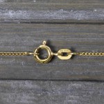 Goldkette als Panzerkette flach in Gelbgold 585 / 14K, 60 cm lang, 1,2 mm breit, Gewicht ca. 3.1 g.