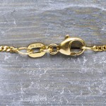 Goldkette als Panzerkette flach in Gelbgold 585 / 14K, 90 cm lang, 1,4 mm breit, Gewicht ca. 6.1 g.