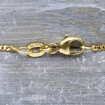 Goldkette als Panzerkette flach in Gelbgold 585 / 14K, 95 cm lang, 1,4 mm breit, Gewicht ca. 6.5 g.