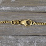 Goldkette als Panzerkette flach in Gelbgold 585 / 14K, 100 cm lang, 1,7 mm breit, Gewicht ca. 10. g.