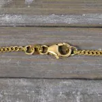 Goldkette als Panzerkette flach in Gelbgold 585 / 14K, 50 cm lang, 1,7 mm breit, Gewicht ca. 5.3 g.