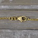 Goldkette als Panzerkette flach in Gelbgold 585 / 14K, 36 cm lang, 1,7 mm breit, Gewicht ca. 3.7 g.