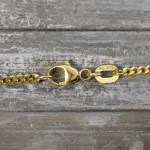 Goldkette als Panzerkette flach in Gelbgold 585 / 14K, 50 cm lang, 2,1 mm breit, Gewicht ca. 7.1 g.