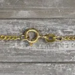 Goldkette als Panzerkette flach in Gelbgold 585 / 14K, 95 cm lang, 2,1 mm breit, Gewicht ca. 13.4 g.