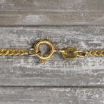 Goldkette als Panzerkette flach in Gelbgold 585 / 14K, 38 cm lang, 2,1 mm breit, Gewicht ca. 5.4 g.