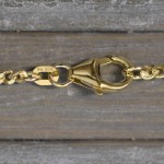 Goldkette als Panzerkette flach 1.1 Höhe in Gelbgold 585 / 14K, 55 cm lang, 2,4 mm breit, Gewicht ca. 10.6 g.