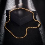 Goldkette als Dollarkette satiniert in Gelbgold 333 / 8K, 50 cm lang, 3,7 mm breit, Gewicht ca. 19.4 g.
