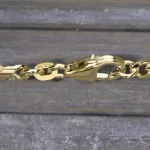 Goldkette als Dollarkette in Gelbgold 585 / 14K, 45 cm lang, 3,7 mm breit, Gewicht ca. 19.5 g.