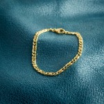 Armband als Dollarkette in Gelbgold 585 / 14K, 19 cm lang, 3,7 mm breit, Gewicht ca. 8.6 g.