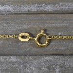 Goldkette als Erbskette in Gelbgold 585 / 14K, 38 cm lang, 1,5 mm breit, Gewicht ca. 3.3 g.