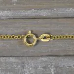 Goldkette als Erbskette in Gelbgold 585 / 14K, 90 cm lang, 2 mm breit, Gewicht ca. 10.6 g.