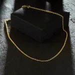 Goldkette als Erbskette in Gelbgold 585 / 14K, 70 cm lang, 2,5 mm breit, Gewicht ca. 13.2 g.