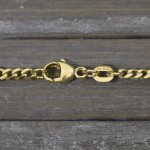 Armband als Panzerstegkette in Gelbgold 585 / 14 K, 18,5 cm lang, 3,1mm breit, Gewicht ca. 2.2 g.