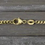 Armband als Panzerstegkette in Gelbgold 585 / 14K, 20 cm lang, 3.1 mm breit, Gewicht ca. 2.4 g.