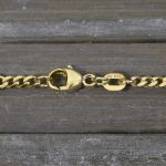 Goldkette als Panzerstegkette in Gelbgold 585 / 14K, 50 cm lang, 3,1 mm breit, Gewicht ca. 5.5 g.