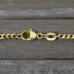 Goldkette als Panzerstegkette in Gelbgold 585 / 14K, 70 cm lang, 3,1 mm breit, Gewicht ca. 7.8 g.