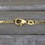 Goldkette als Panzerstegkette in Gelbgold 585 / 14K, 50 cm lang, 1,9 mm breit, Gewicht ca. 4.2 g.