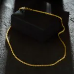 Goldkette als Zopfkette hohl in Gelbgold 585 / 14K, 50 cm lang, 2,1 mm breit, Gewicht ca. 6.3 g.