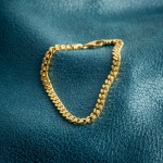 Armband als Panzerkette 4-seitig diamantiert in Gelbgold 585 / 14K, 19 cm lang, 4,8 mm breit, Gewicht ca. 16.3 g.