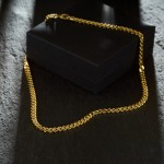 Goldkette als Panzerkette 4-seitig diamantiert in Gelbgold 585 / 14K, 50 cm lang, 4,8 mm breit, Gewicht ca. 46.5 g.