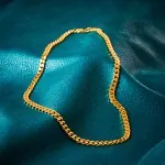 Goldkette als Panzerkette 4-seitig diamantiert in Gelbgold 585 / 14K, 50 cm lang, 6 mm breit, Gewicht ca. 64.2 g.