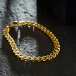 Armband als Panzerkette 4-seitig diamantiert in Gelbgold 585 / 14K, 19 cm lang, 6 mm breit, Gewicht ca. 24.9 g.