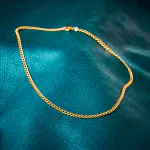 Goldkette als Panzerkette hohl in Gelbgold 585 / 14K, 50 cm lang, 3,6 mm breit, Gewicht ca. 8.1 g.